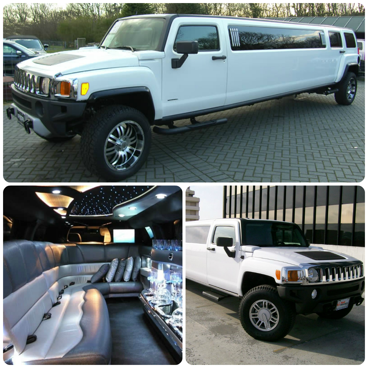 white hummer h3 limo